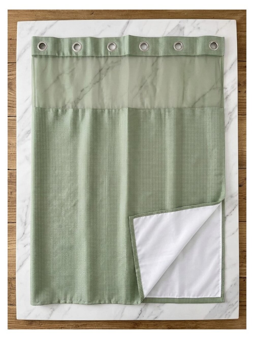 Waffle Weave Shower Curtain Set 72 x 75 Inch No Hook Waterproof